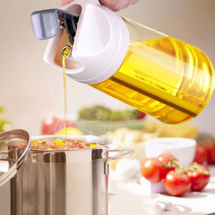 2-in-1 Spray & Pour Shishy Oil Dispenser Bottle 550ml โ Glass Oil & Sauce Jug