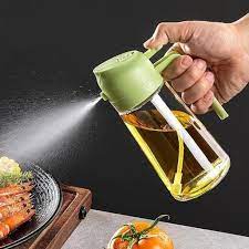 2-in-1 Spray & Pour Shishy Oil Dispenser Bottle 550ml โ Glass Oil & Sauce Jug