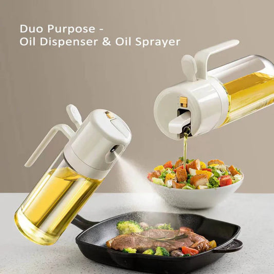 2-in-1 Spray & Pour Shishy Oil Dispenser Bottle 550ml – Glass Oil & Sauce Jug